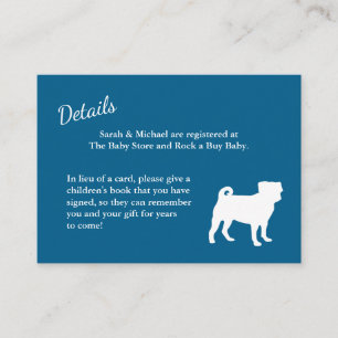 Pug Party Blue Theme Celebration Enclosure Card