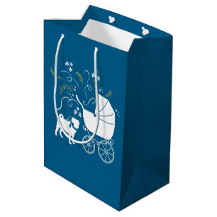 Pug Party Blue Theme Celebration Medium Gift Bag