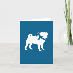 Pug Party Blue Theme Celebration Thank You Card