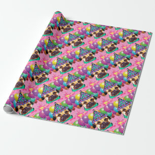 Pug Party Dog Wrapping Paper