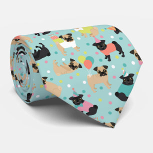 Pug Party Neck Tie