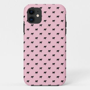 Pug Pattern iPhone 5 Case (black on pink)