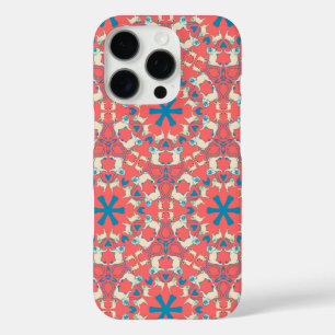 Pug pattern Modern coral red  iPhone 16 Pro Case