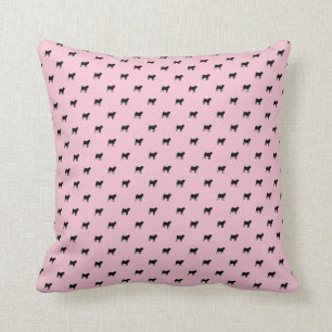 Pug pattern reversible pillow #1