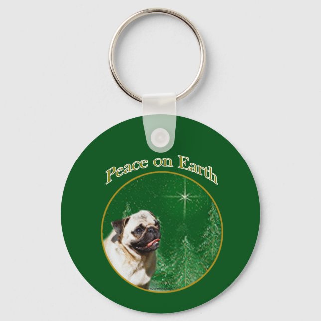 Pug Peace Key Ring (Front)