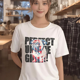 PUG-PERFECT UNIQUE GIRL-black text T-Shirt