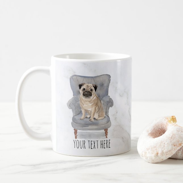 Pug Personalised Mug (With Donut)