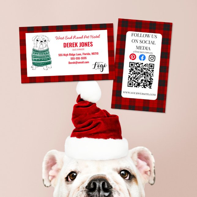 pug pet shop pet hotel vet groomer boarder kennel business card (Creator Uploaded)