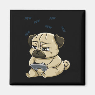 Pug Pew Gamepad Cute Hob Magnet
