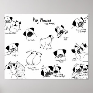 Pug Phrases Poster