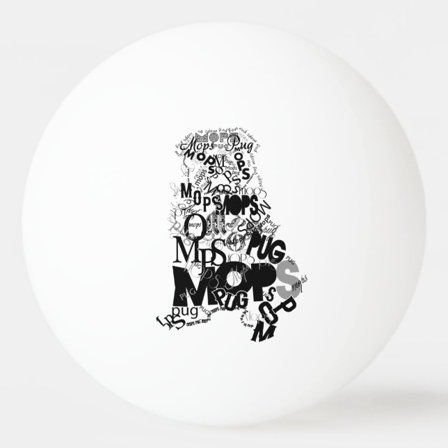 Pug Ping Pong Ball (Front)