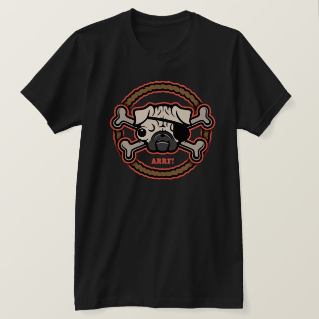Pug Pirate 21213 -Rope T-Shirt (Design Front)