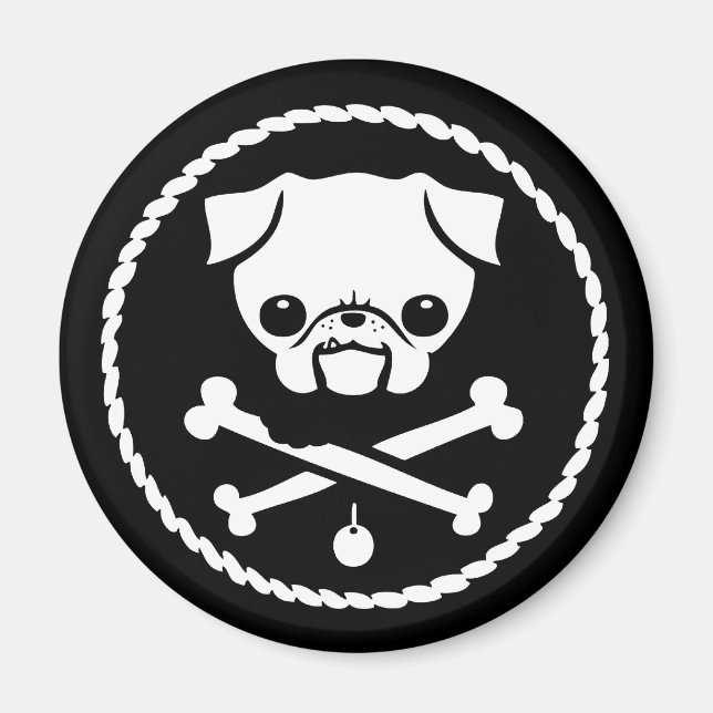Pug Pirate Magnet (Front)