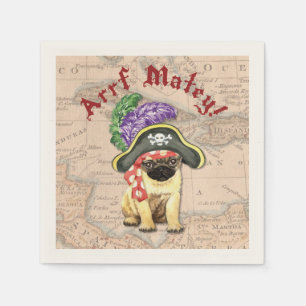 Pug Pirate Napkin