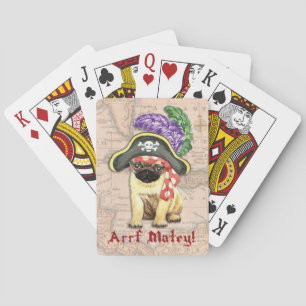Pug Pirate Playing Cards