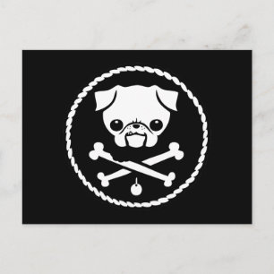 Pug Pirate Postcard