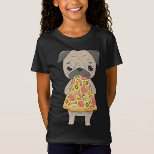 Pug Pizza - Cute Pug Dog Eating Pizza Slice T-Shirt