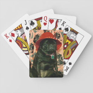 pug playing cards
