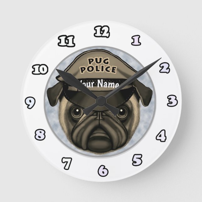 Pug Police clock (Front)