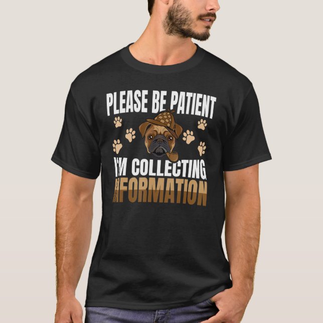 Pug Police Investigator True Crime Detective T-Shirt (Front)