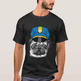 Pug Police Police Officer Pug Lover Pet Dog Pugs C T-Shirt