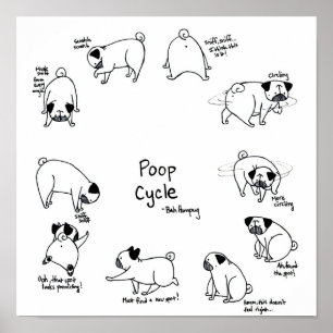 Pug Poop Cycle Poster
