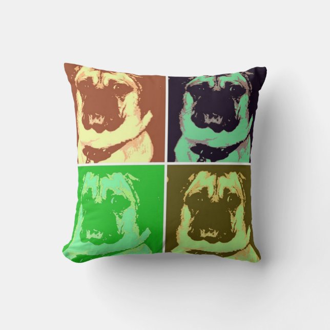 Pug Pop Art Cushion (Front)