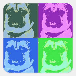 Pug Pop Art Square Sticker