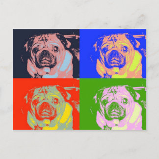 Pug PopArt Postcard
