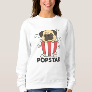 Pug Popcorn Time Funny Animals In Fast Food Sweatshirt