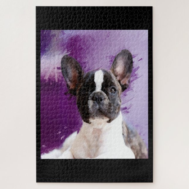 Pug Portrait Art Cute Pug Jigsaw Puzzle (Vertical)