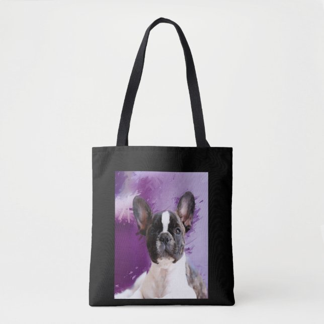 Pug Portrait Art Cute Pug Tote Bag (Front)
