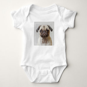 Pug Portrait Baby Bodysuit