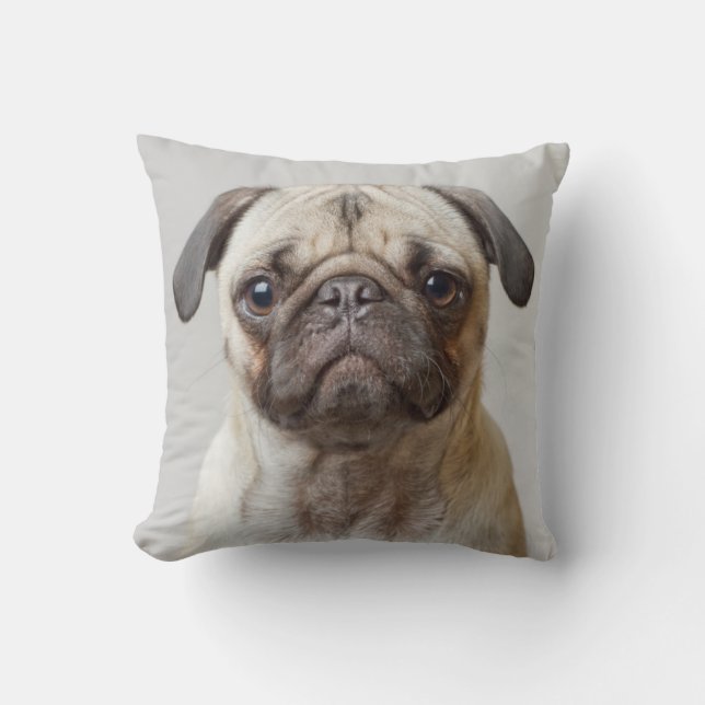 Pug Portrait Cushion (Front)