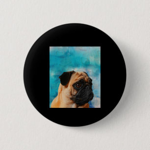 Pug Portrait Cute Pug Face Pug Lover 6 Cm Round Badge