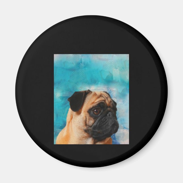Pug Portrait Cute Pug Face Pug Lover Magnet (Front)