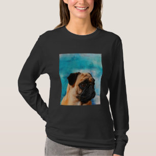 Pug Portrait Cute Pug Face Pug Lover T-Shirt