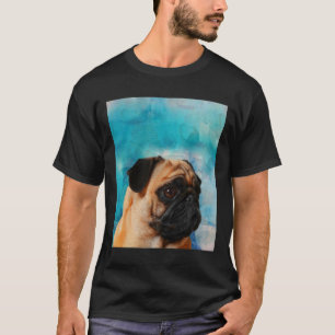 Pug Portrait Cute Pug Face Pug Lover T-Shirt