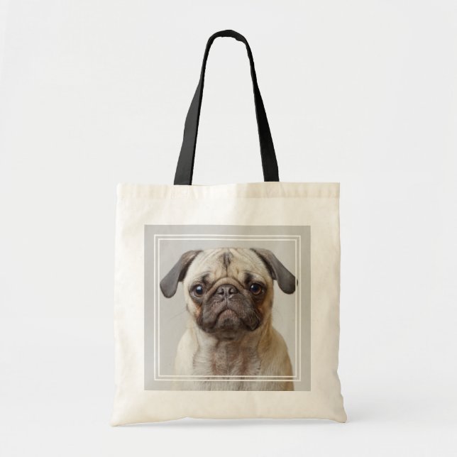 Pug Portrait Tote Bag (Front)