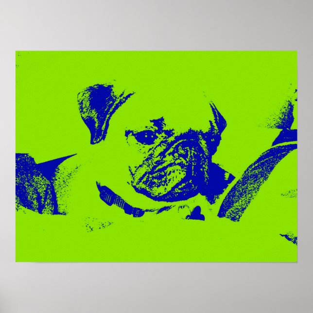 Pug Poster-Green Poster (Front)