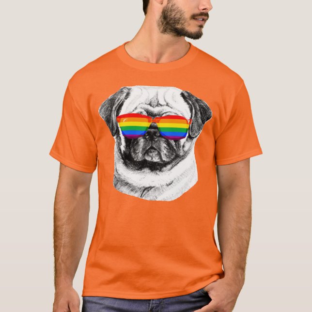 Pug Pride Sunglasses T-Shirt (Front)