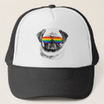 Pug Pride Sunglasses Trucker Hat<br><div class="desc">Designs & Apparel from http://www.LGBTshirts.com Browse 10, 000  Lesbian,  Gay,  Bisexual,  Trans,  Culture,  Humour and Pride Products including T-shirts,  Tanks,  Hoodies,  Stickers,  Buttons,  Mugs,  Posters,  Hats,  Cards and Magnets.  Shop now and find us on: THE WEB: http://www.LGBTshirts.com FACEBOOK: http://www.facebook.com/glbtshirts TWITTER: http://www.twitter.com/glbtshirts</div>