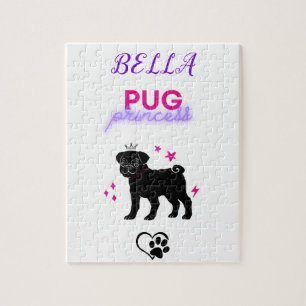 'PUG PRINCESS' girls puzzle personalised.