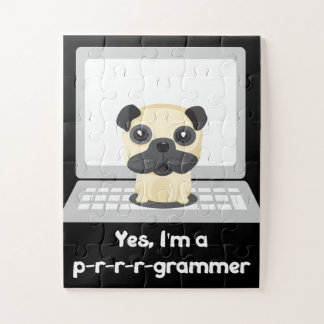 Pug Programmer Jigsaw Puzzle