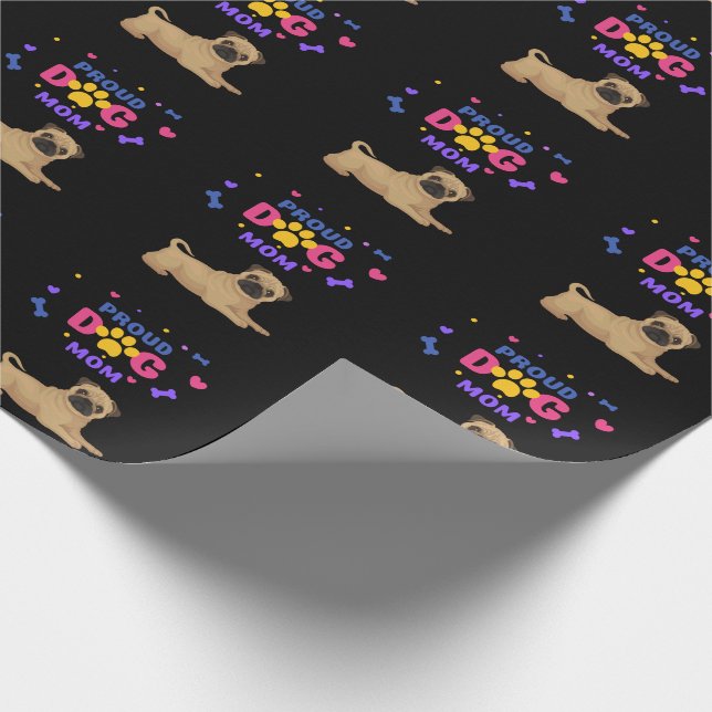 Pug Proud Dog Mum Wrapping Paper (Corner)
