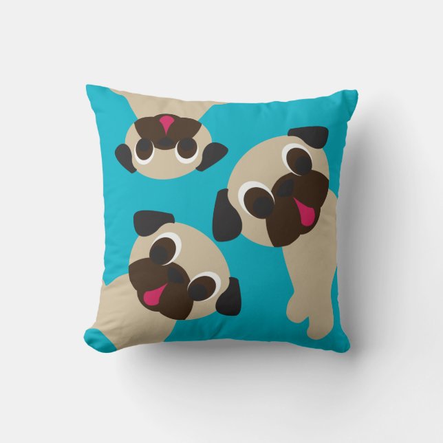 Pug, Pug, Pug Pillow (Front)