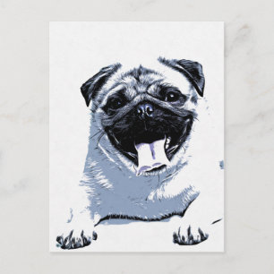 Pug Pugly Postcard