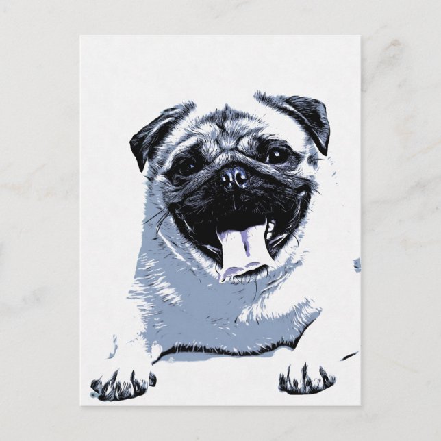 Pug Pugly Postcard (Front)
