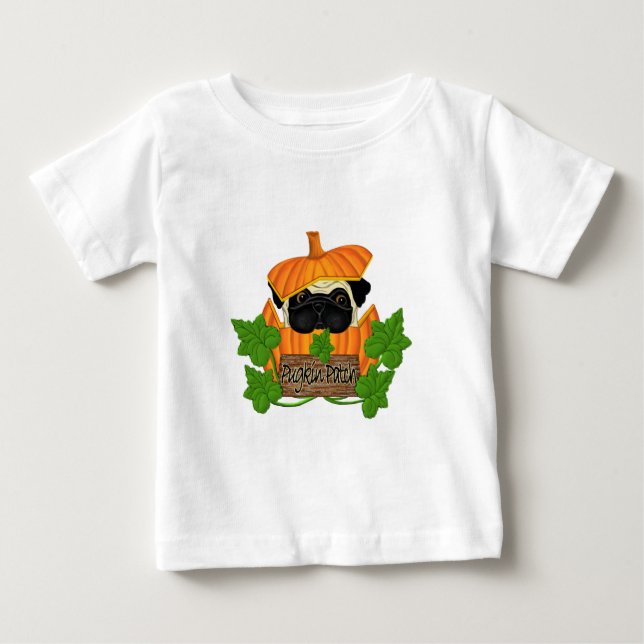 Pug Pumpkin Patch Baby T-Shirt (Front)