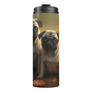 Pug Puppy Autumn Delight Pumpkin Thermal Tumbler